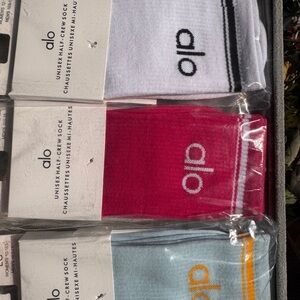 ALO socks 3 pairs unisex half crew socks